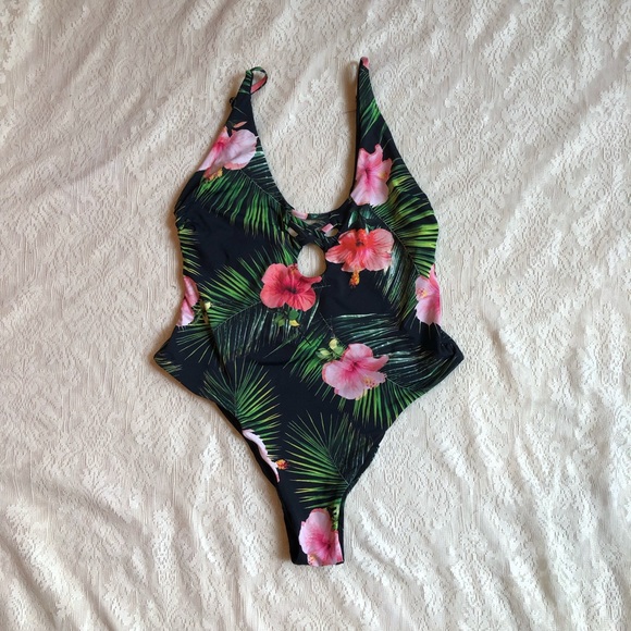 TiniBikini Other - TiniBikini hibiscus palm high cut sexy one piece